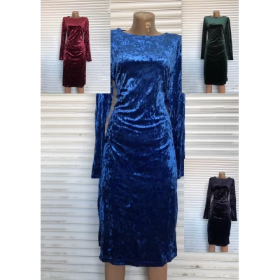 Платье велюр длинный рукав. Раз.ряд : 46;48;50