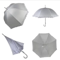 Белый зонт-трость с рюшами, полуавтомат на 8 спиц, 3180 Венгрия 