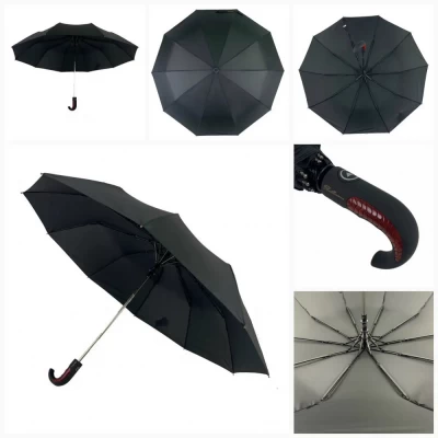 Зонт мужской полуавтомат 10 спиц, антивитер. Венгрия (467)