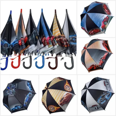 Зонтик-трость детский "гонки", Полуавтомат. 18104 Венгрия