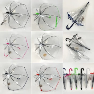 Зонтик-трость детский прозрачный, Полуавтомат. 027 Венгрия