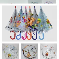 Детский прозрачный зонтик-трость с мишками на 3-6 лет, Полуавтомат 272