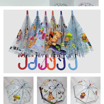 Детский прозрачный зонтик-трость с мишками на 3-6 лет, Полуавтомат 272