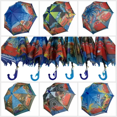 Зонтик-трость детский "Тачки" 008, Полуавтомат. Венгрия