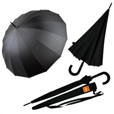 Зонт трость мужской Полуавтомат на 16 карбоновых спиц "антиветер", 1508 Венгрия