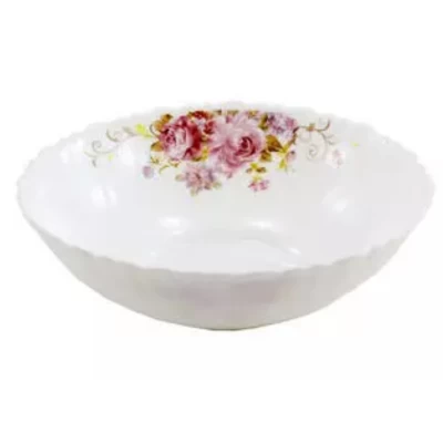 Салатник из стеклокерамики (17,5см) волнистый край Пионовый букет