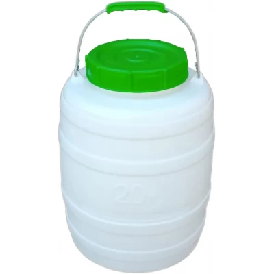 Бочка п/э пищевая 20 л. с ручкой, горловина 156 мм. Леміра