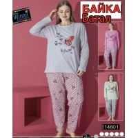 Пижама байковая. Размер L-4XL (50-58) БАТАЛ. Турция