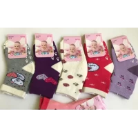 Носки махровые для новорожденных с антискользящим покрытием (0-6, 6-12, 12-18міс))