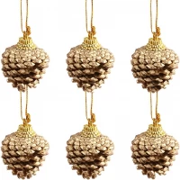 Набор елочных украшений "Шишки" 6шт, 6*3 см, 116402 (O-22)