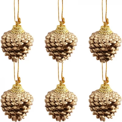 Набор елочных украшений "Шишки" 6шт, 6*3 см, 116402 (O-22)