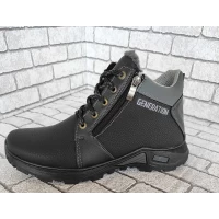 Ботинки мужские на меху Б77/3, р-р 40-45, шнурок - замок