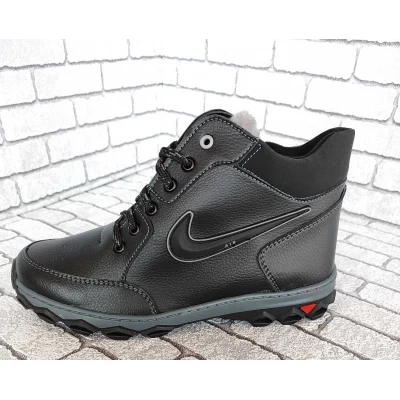 Ботинки мужские на меху Б7, р-р 40-45, шнурок - замок