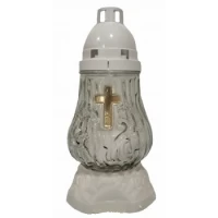 ЛАМПАДКА СТЕКЛЯННАЯ НА 18 ЧАСОВ "ОГОНЕК" ПРОЗРАЧНАЯ, 16,5 см