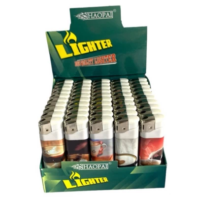 Зажигалка №НР-369 пьеза рисунок "Кофе" упк. 50 шт. Зажигалка №НР-369 пьеза рисунок "Кофе" упк. 50 шт.