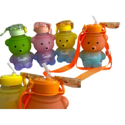 Бутылка соломенная для воды пл. с Медведем 900мл