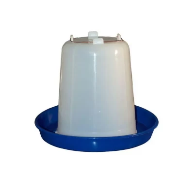 Поилка бункерная для птиц бело-синяя (6 литров)