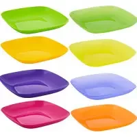 ТАРЕЛКА ПЛАСТИКОВАЯ ПЛОСКАЯ КВАДРАТНАЯ 185x185x25