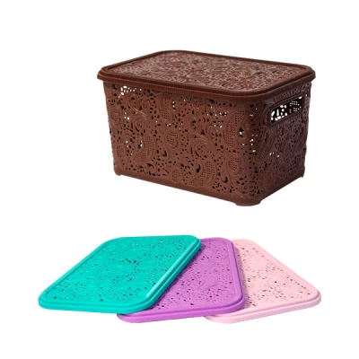 Корзина "Ажур" 7.5 л с крышкой пластиковая, 200*305*165 мм