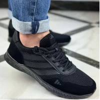 Кроссовки мужские А-060 черные сетка, р-р 40-45