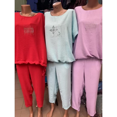 Костюм женский с бриджами, жатка, р.46-60 (выбор размера и цвета)