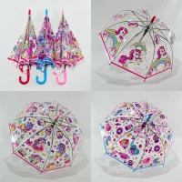 Зонтик-трость детский "Единорог", прозрачный, Полуавтомат. на 4-7 лет. Венгрия 201