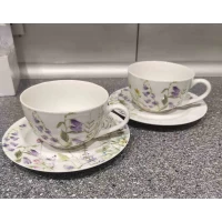Фарфоровая чашка (300мл)с блюдцем Flora