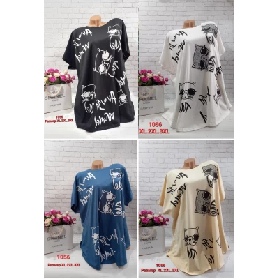 Футболка со стразами (супер батал) 17030. Ткань 95%котон-5%спандекс. Размер XL,2XL,3XL (62, 64,66)