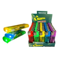 Зажигалка №НР-169L пьеза с фонариком цветная (упк. 50 шт)