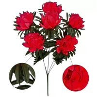 Искусственные цветы букет георгины с темно-зеленой подставкой, 52см