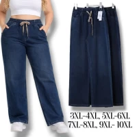 Жіночі демісезонні джегінси вільного крою. Фірми Ластівка. Колір синій, темно синій. Розміри: 3XL-10 XL.