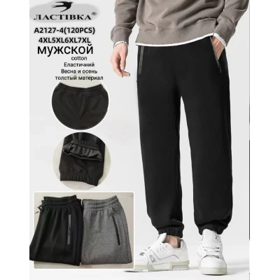 Чоловічі демісезонні спортивні брюки , гарної якості. Тканина плотна, еластичний каттон ( тягнуться). Фірми Ластівка.  Норма. Розміри: 4XL- 7XL.