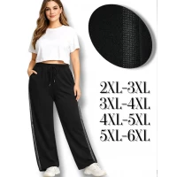 Брюки жіночі демісезонні, вільного крою. Фірми Kenalin.Тканина мікродайвінг, лампаси з чорних страз. Розміри: 2XL-6XL.