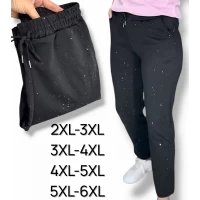 Брюки жіночі демісезонні, весна-осінь. Фірми Kеnalin. Колір чорний, з напиленням із блискіток. Тканина мікродайвінг. Розміри: 2XL-6XL