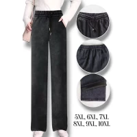 Жіночі трикотажні джегінси- варьонки. Прямого крою. Колір сірий варьонка. Ластівка. Розміри: 5XL-10XL.(48-58)