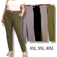 Брючки жіночі літні. Тканина легенька масло. Фірми Круто"Qi". Батал. Розміри: 8XL, 9XL, 10XL