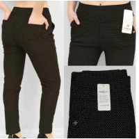 Брюки жіночі демісезонні в дрібний горошок, весна-літо. Kenalin. Тканина стрейч каттон. Норма.  Розміри: 2XL-6XL.