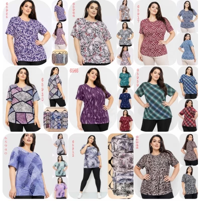 Жіночі футболки. Розміри 4xl, 5xl, 6xl, 7xl, 8xl (58-68). В упаковці 6 шт різного кольору