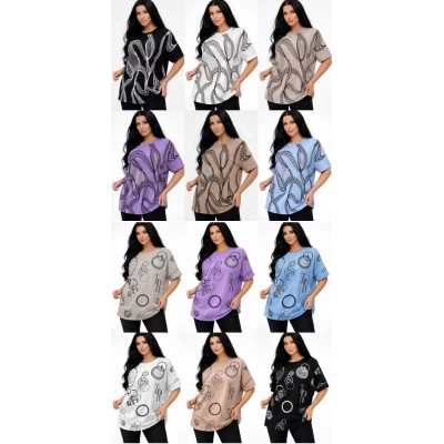 Жіночі футболки. Розміри 54, 56, 58 (2xl, 3xl, 4xl). В упаковці 3 шт різного кольору. Матеріал котон, спандекс.