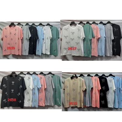 Футболки жіночі батал. Розмір універсальний (50-54).Тканина котон.В упаковці 6 шт різного кольору.