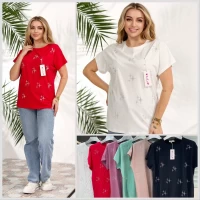 Жіночі футболки. Розмір універсальний 54-58 різного кольору. Матеріал котон.