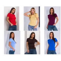 Жіночі футболки. Розміри s, m, l, xl, 2xl, 3xl. В упаковці 6 шт одного кольору. Матеріал стрейч.