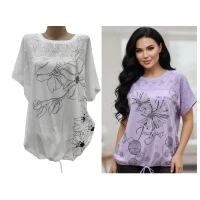 Футболка на завʼязці 26013. Тканина 95% котон-5% спандекс (вcтавка прошва) Розмір 2хл 3хл 4хл ( 54/56/58)