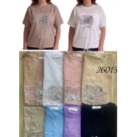 Футболка на завʼязці 26015. Тканина 95% котон-5% спандекс (втавка прошва) Розмір-M.L.LX (52/54/56)