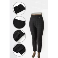 Штани жіночі Ласточка, чорні клітинка, напівбатальні р.5XL-7XL