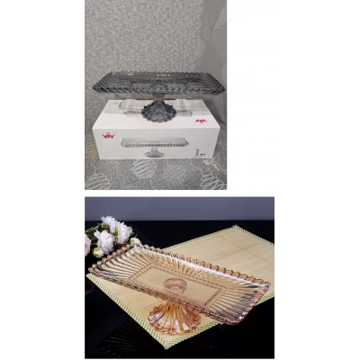 Сервировочное блюдо на ножке для фруктов,канапе, конфет Графит и бронза