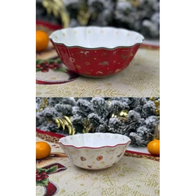 Фарфоровая пиала-салатник(500мл) Новогодняя