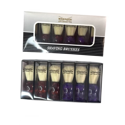 Помазок пластиковый с белой щетиной, размером (10,5*3,6) см, (6 шт в уп)