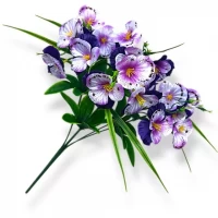 Искусственные цветы букет Анютки пушистые, 44см