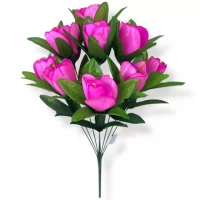 Искусственные цветы букет тюльпаны с воротом 9-ка, 50см